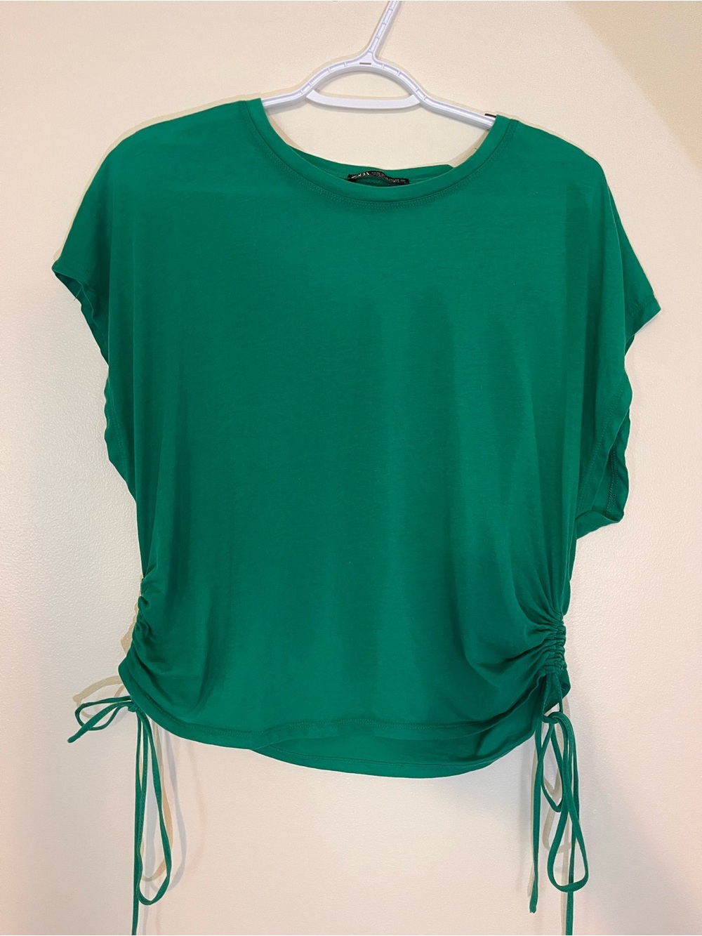 Zara Emerald Green Short Sleeve Side-Tie Tee